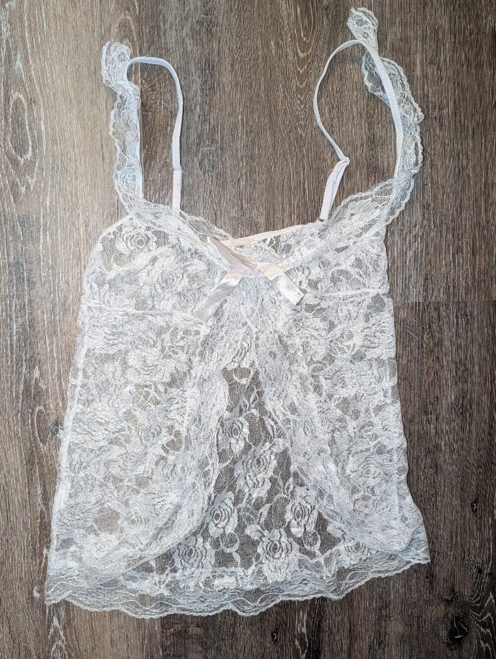 Feminine Sheer Lace White Camisole Top